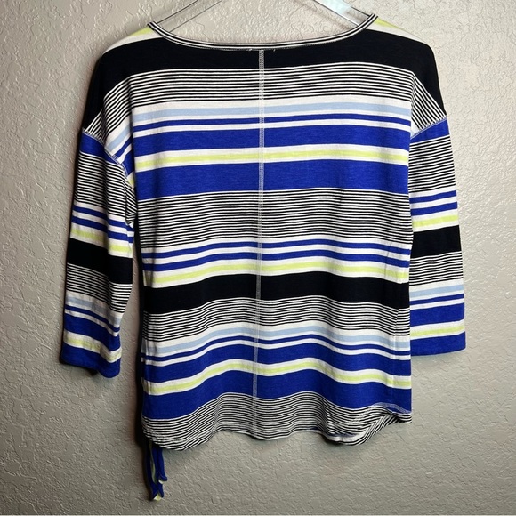 Talbots Striped Top 3 Quarter - Picture 4 of 7